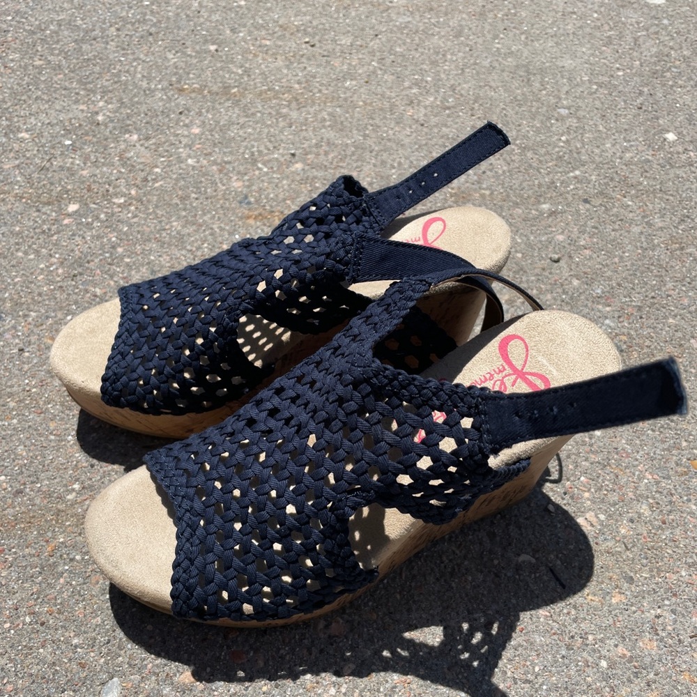 Blue wedge sandal